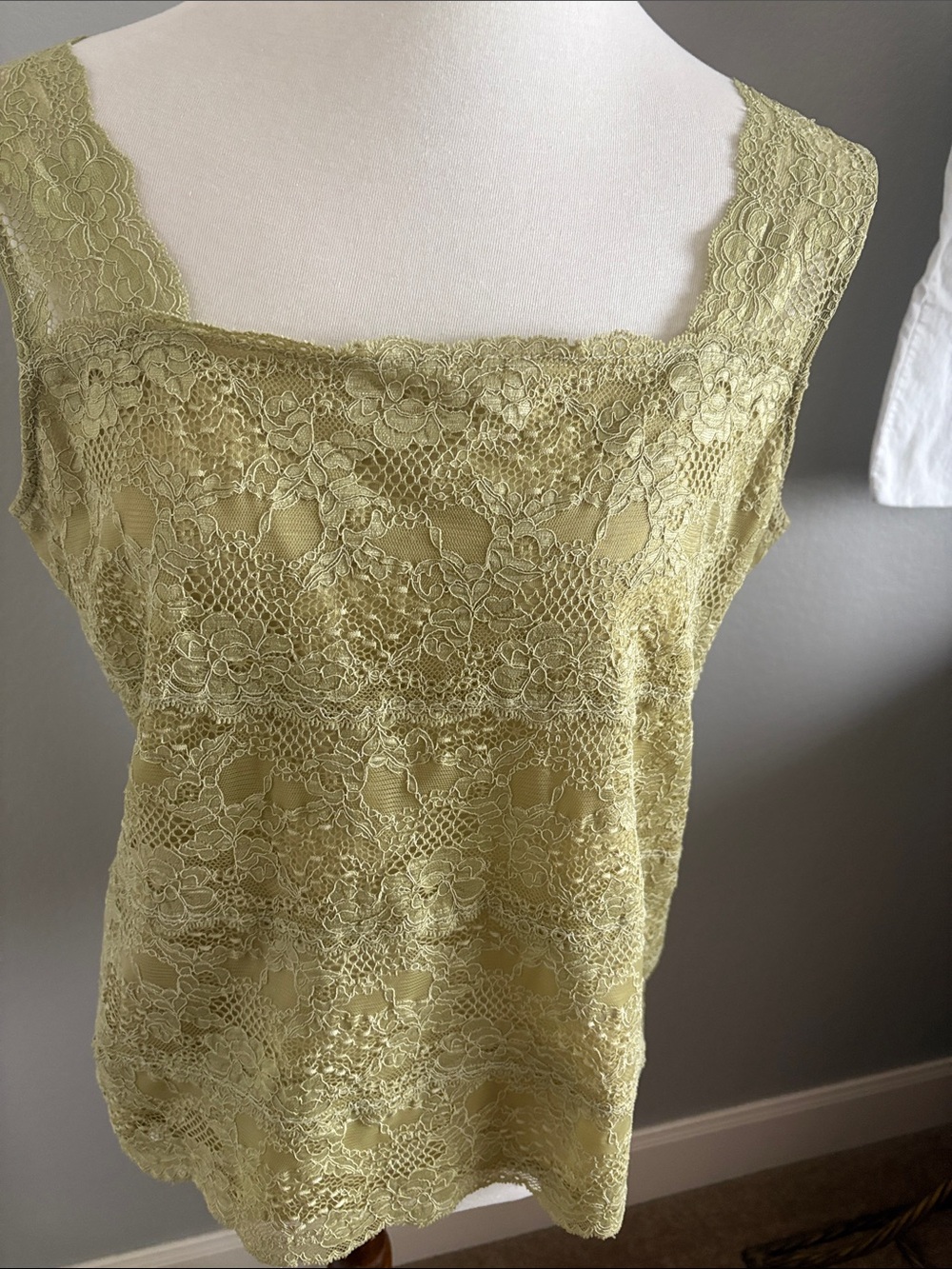 Emma James Light Olive Lace Tank Top